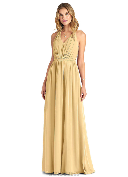 Alena Sleeveless Natural Waist Spaghetti Staps Floor Length A-Line/Princess Bridesmaid Dresses