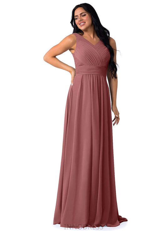 Mya Sleeveless Floor Length Spandex Natural Waist Spaghetti Staps Trumpet/Mermaid Bridesmaid Dresses