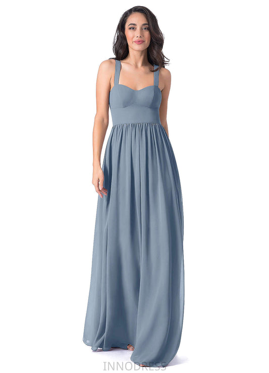 Irene Sleeveless A-Line/Princess Floor Length Natural Waist Spaghetti Staps Off The Shoulder Bridesmaid Dresses