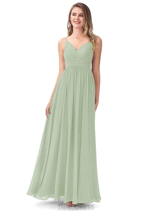 Karissa A-Line/Princess Sleeveless One Shoulder Floor Length Natural Waist Bridesmaid Dresses