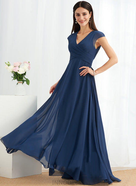 Silhouette Ruffle Neckline A-Line Fabric Length V-neck Floor-Length Embellishment Winifred Spaghetti Staps Floor Length Bridesmaid Dresses