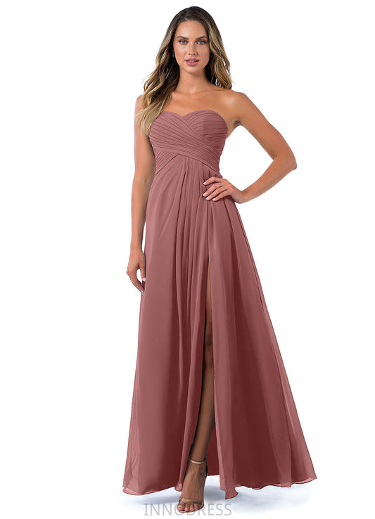 Reina Sleeveless Spaghetti Staps Natural Waist Floor Length A-Line/Princess Bridesmaid Dresses