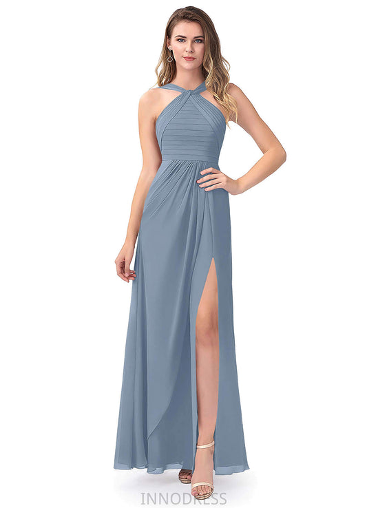 Tori Spaghetti Staps Sleeveless Floor Length Natural Waist A-Line/Princess Bridesmaid Dresses