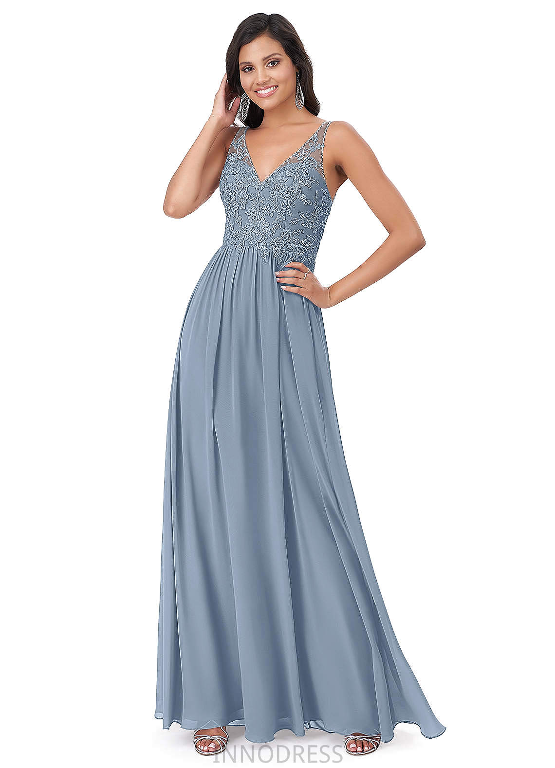 Katie Trumpet/Mermaid Natural Waist Spaghetti Staps Sleeveless Floor Length Bridesmaid Dresses