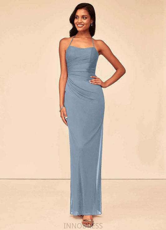 Persis A-Line/Princess Natural Waist Spaghetti Staps Sleeveless Floor Length Bridesmaid Dresses