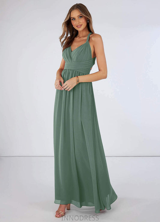 Anne Floor Length Empire Waist Sleeveless Spaghetti Staps A-Line/Princess Bridesmaid Dresses