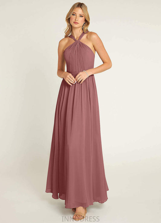 Marilyn A-Line/Princess Sleeveless Scoop Floor Length Natural Waist Bridesmaid Dresses