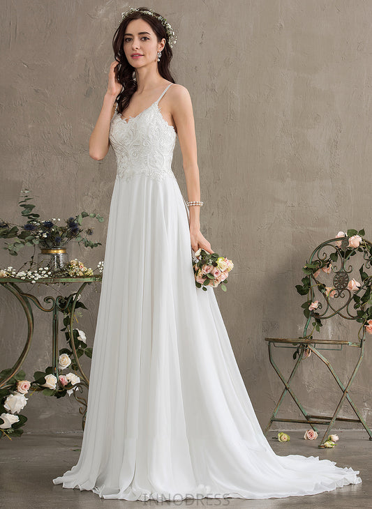 Wedding Dresses Wedding A-Line Dress Train Desirae Sweep Chiffon Sweetheart