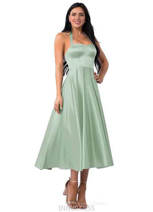 Sal Sleeveless Scoop Natural Waist A-Line/Princess Floor Length Bridesmaid Dresses