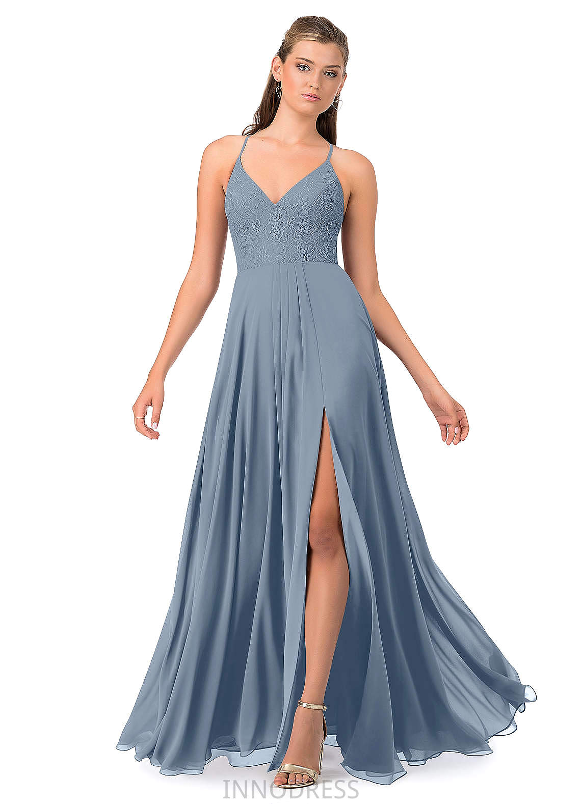 Gemma Natural Waist Sleeveless V-Neck Floor Length A-Line/Princess Bridesmaid Dresses