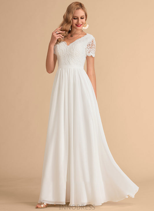 Wedding Lace Wedding Dresses A-Line V-neck Floor-Length Harmony Dress Chiffon