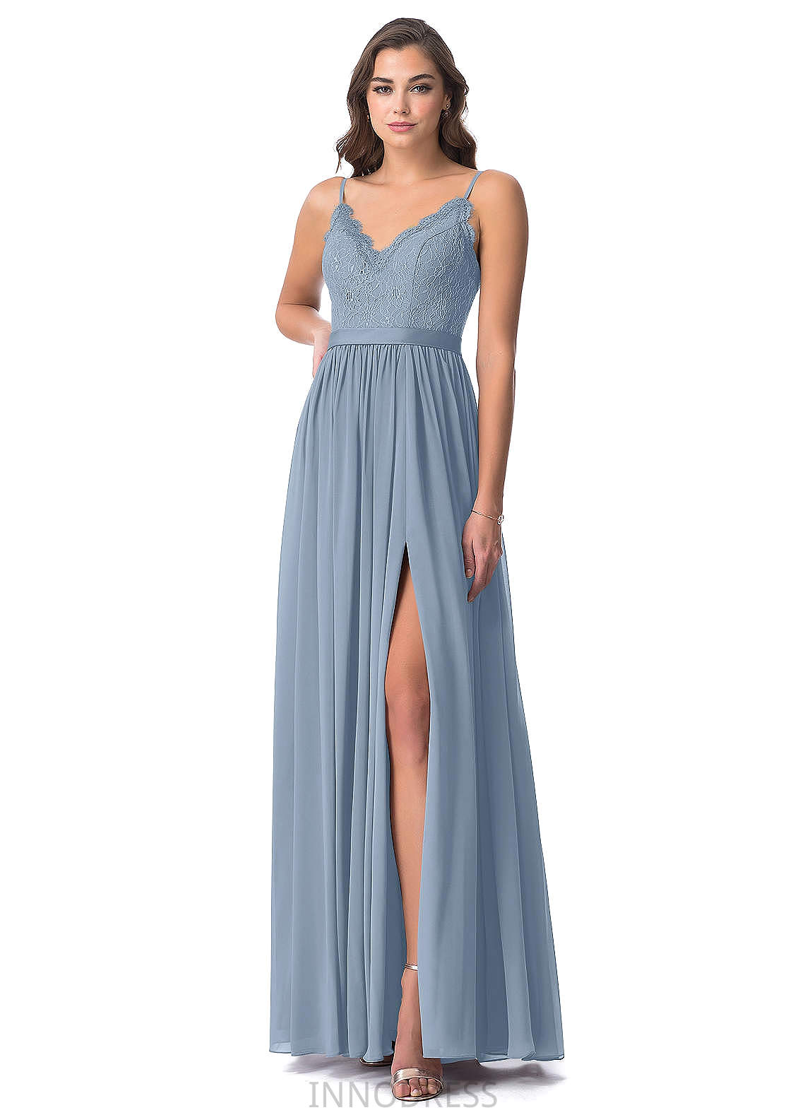 Alexandria V-Neck Sleeveless Floor Length A-Line/Princess Natural Waist Bridesmaid Dresses