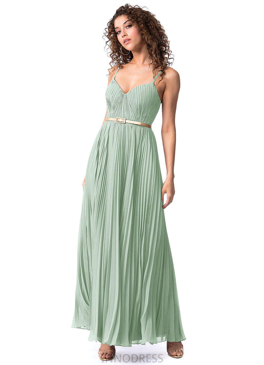 Gabriella V-Neck Sleeveless A-Line/Princess Natural Waist Floor Length Bridesmaid Dresses