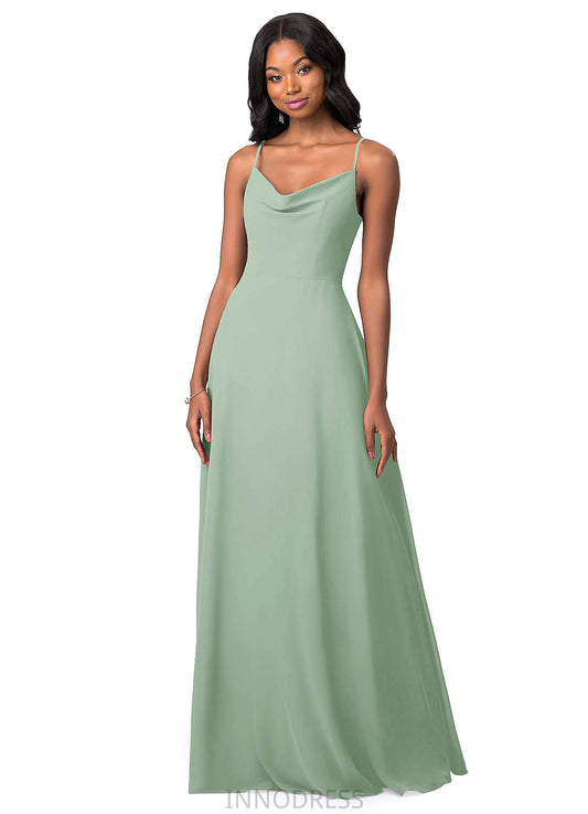 Kaila Floor Length A-Line/Princess Sleeveless Straps Natural Waist Bridesmaid Dresses