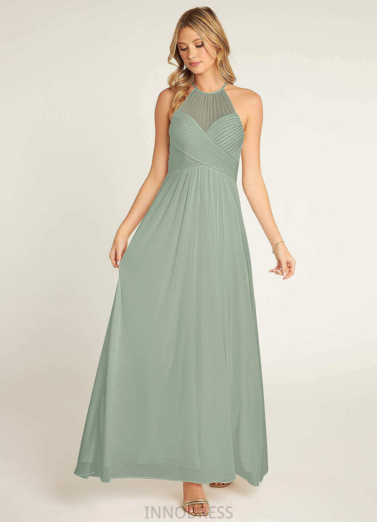 Camryn Floor Length Natural Waist Spaghetti Staps A-Line/Princess Sleeveless Bridesmaid Dresses