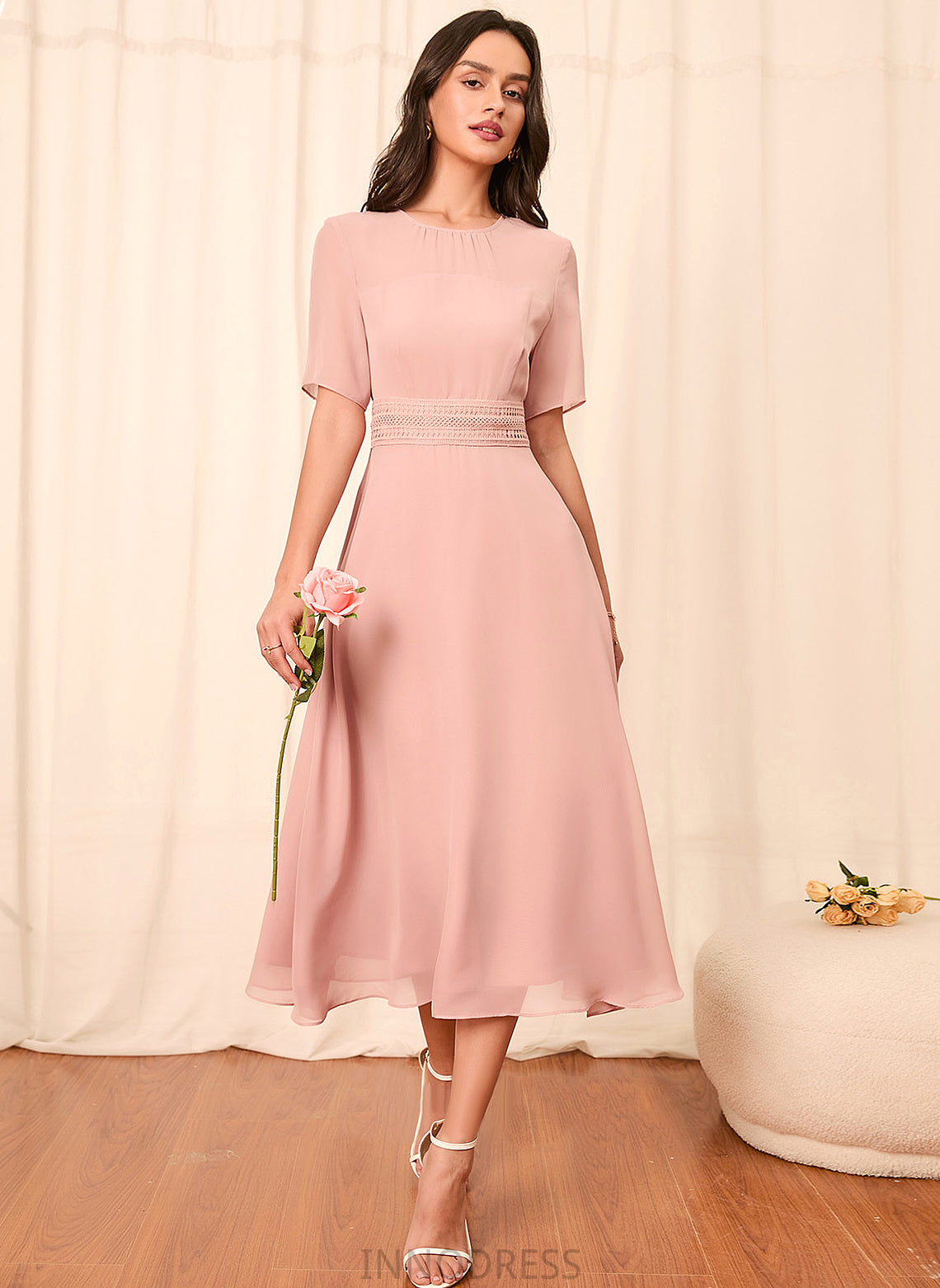 Sleeve Sleeves A-Line Length Knee-Length Straps Silhouette Fabric Maryjane Sleeveless A-Line/Princess Natural Waist Bridesmaid Dresses