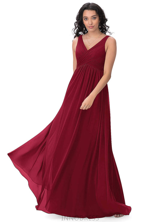 Tatum Sleeveless V-Neck Floor Length A-Line/Princess Natural Waist Bridesmaid Dresses