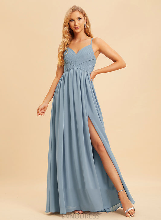 A-Line Embellishment Neckline Length Silhouette Floor-Length Fabric V-neck SplitFront Maryjane Floor Length A-Line/Princess Bridesmaid Dresses