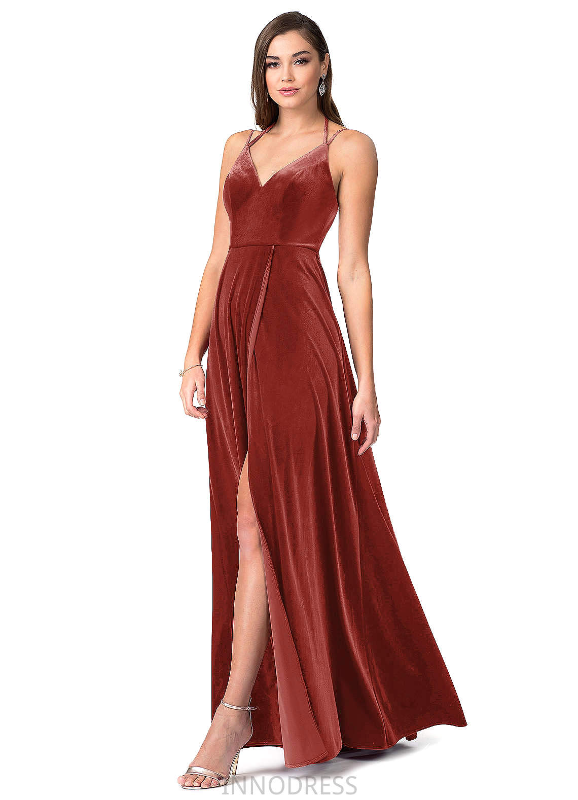 Princess A-Line/Princess Sleeveless Natural Waist Spaghetti Staps Floor Length Bridesmaid Dresses