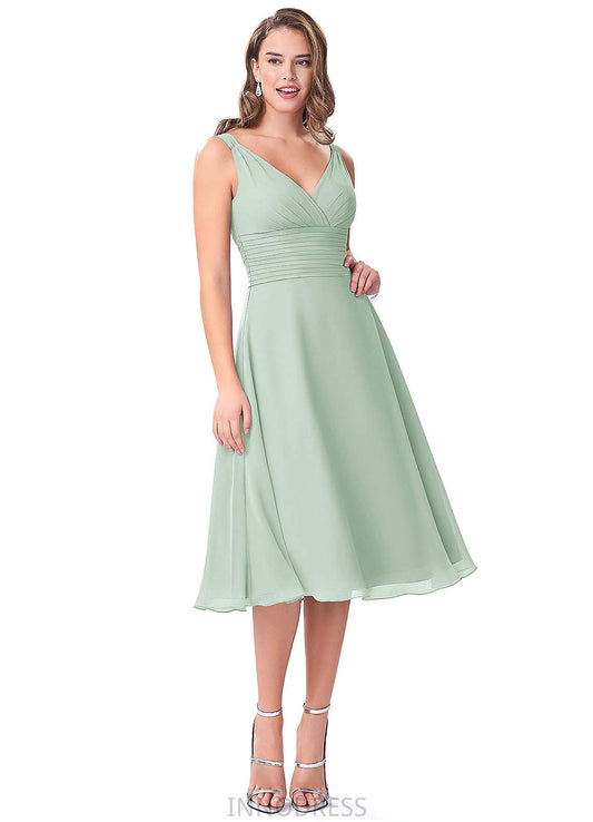 Giada Sleeveless A-Line/Princess Floor Length Natural Waist Spaghetti Staps Bridesmaid Dresses