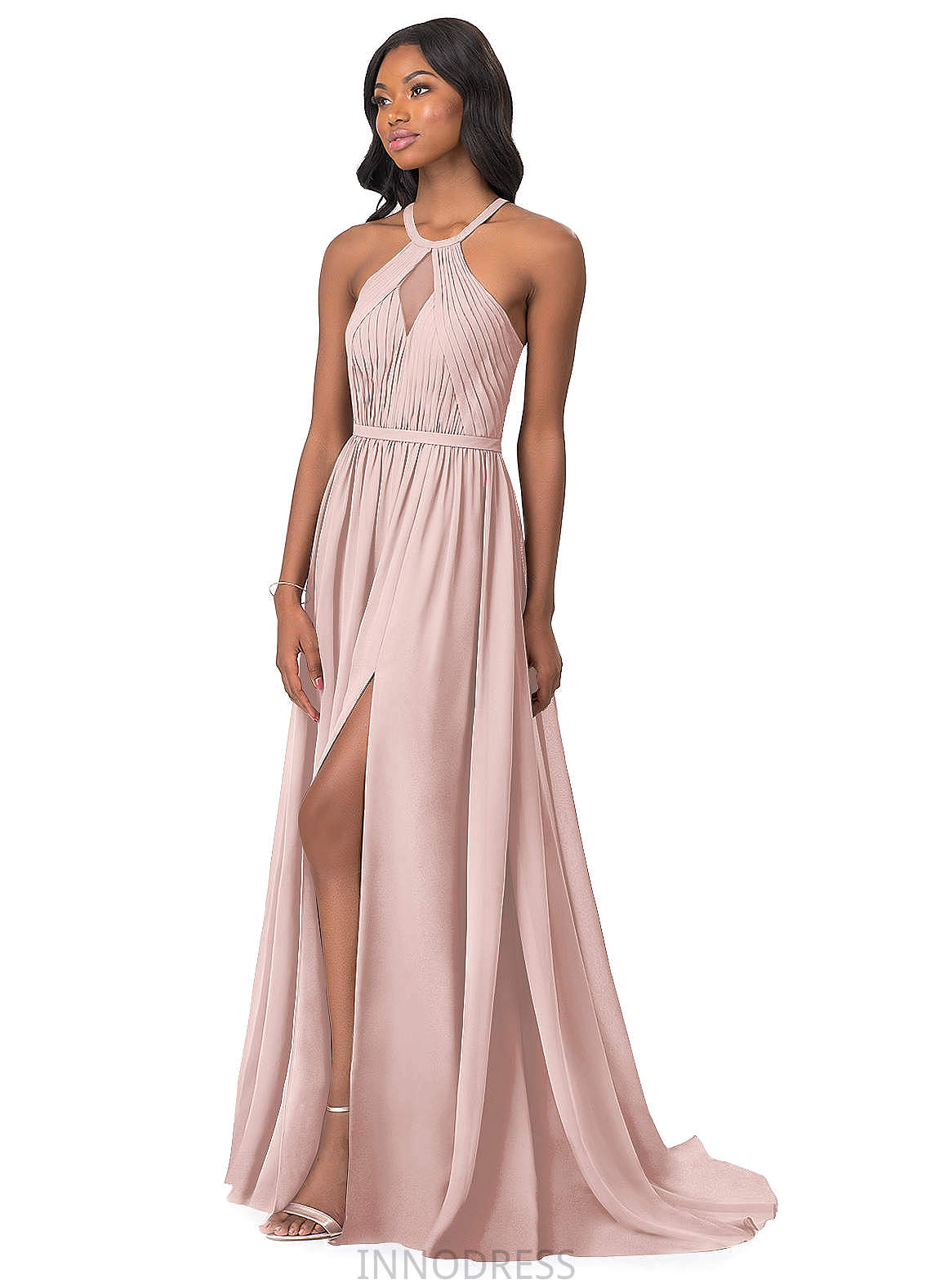 Desiree Natural Waist High Low One Shoulder A-Line/Princess Sleeveless Bridesmaid Dresses