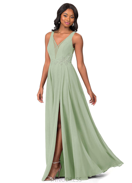 Marlee Sleeveless A-Line/Princess Floor Length Natural Waist Spaghetti Staps Bridesmaid Dresses