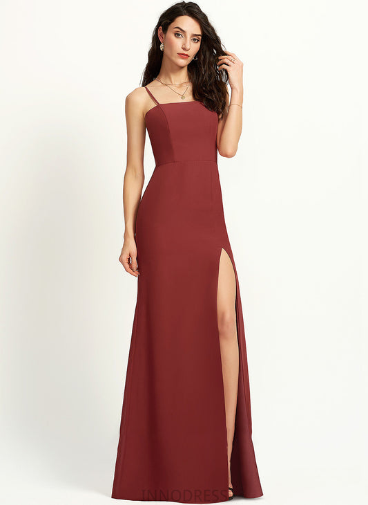 Split Neckline Sheath/Column Floor-Length Jamie With Prom Dresses Front Square