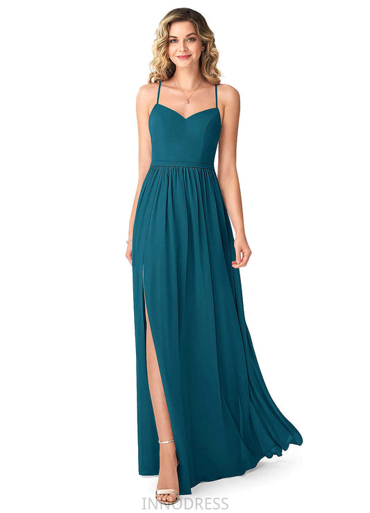 Elyse Spaghetti Staps Floor Length Trumpet/Mermaid Sleeveless Natural Waist Bridesmaid Dresses