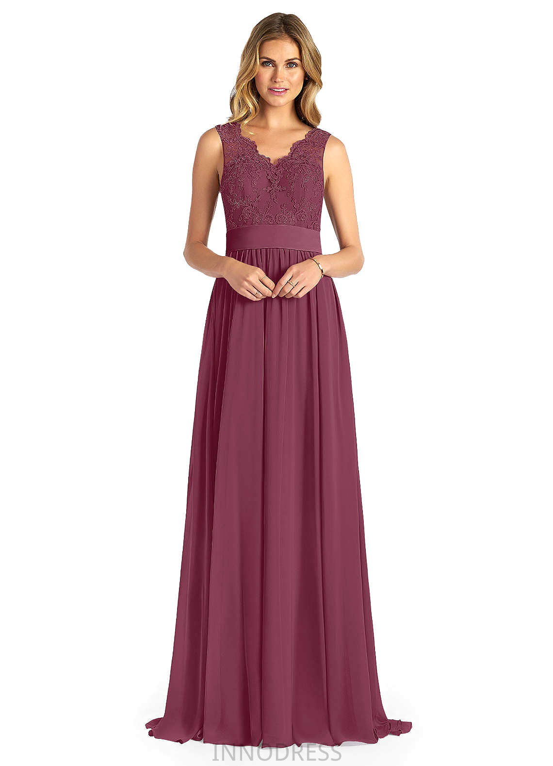 Gemma A-Line/Princess Spaghetti Staps Sleeveless Floor Length Natural Waist Bridesmaid Dresses