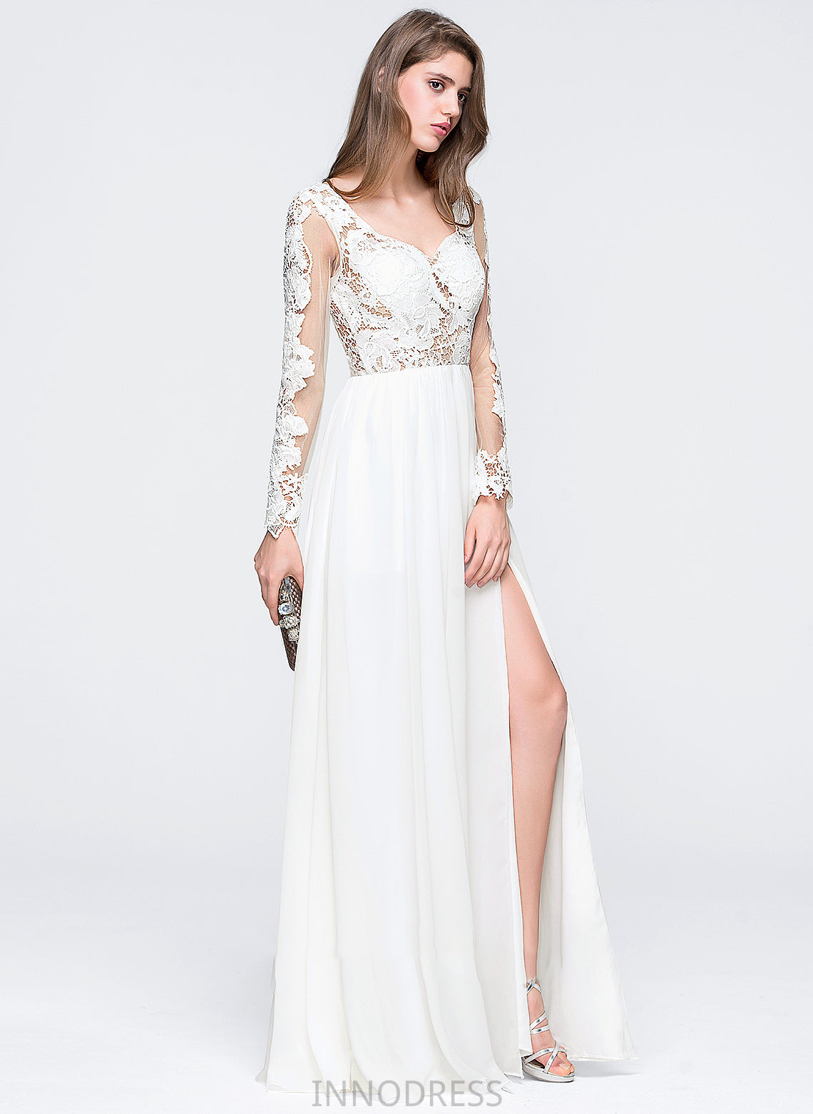 Floor-Length Prom Dresses Sweetheart With A-Line Front Chiffon Split Londyn