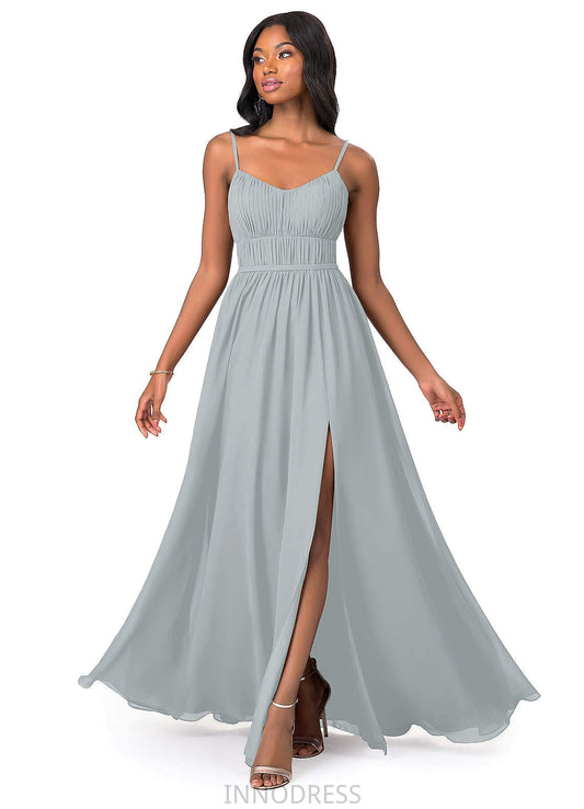 Makayla V-Neck Sleeveless Velvet Natural Waist Floor Length A-Line/Princess Bridesmaid Dresses