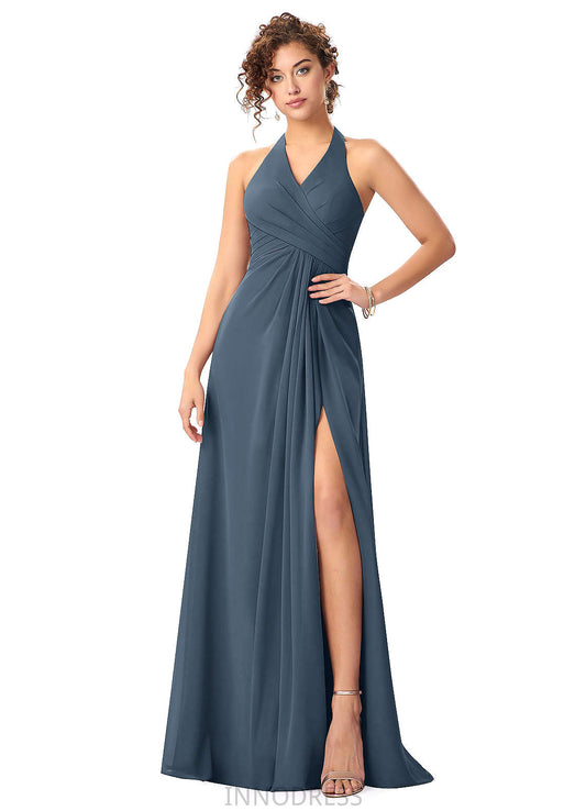 Vanessa Natural Waist Sleeveless Floor Length A-Line/Princess Spaghetti Staps Bridesmaid Dresses