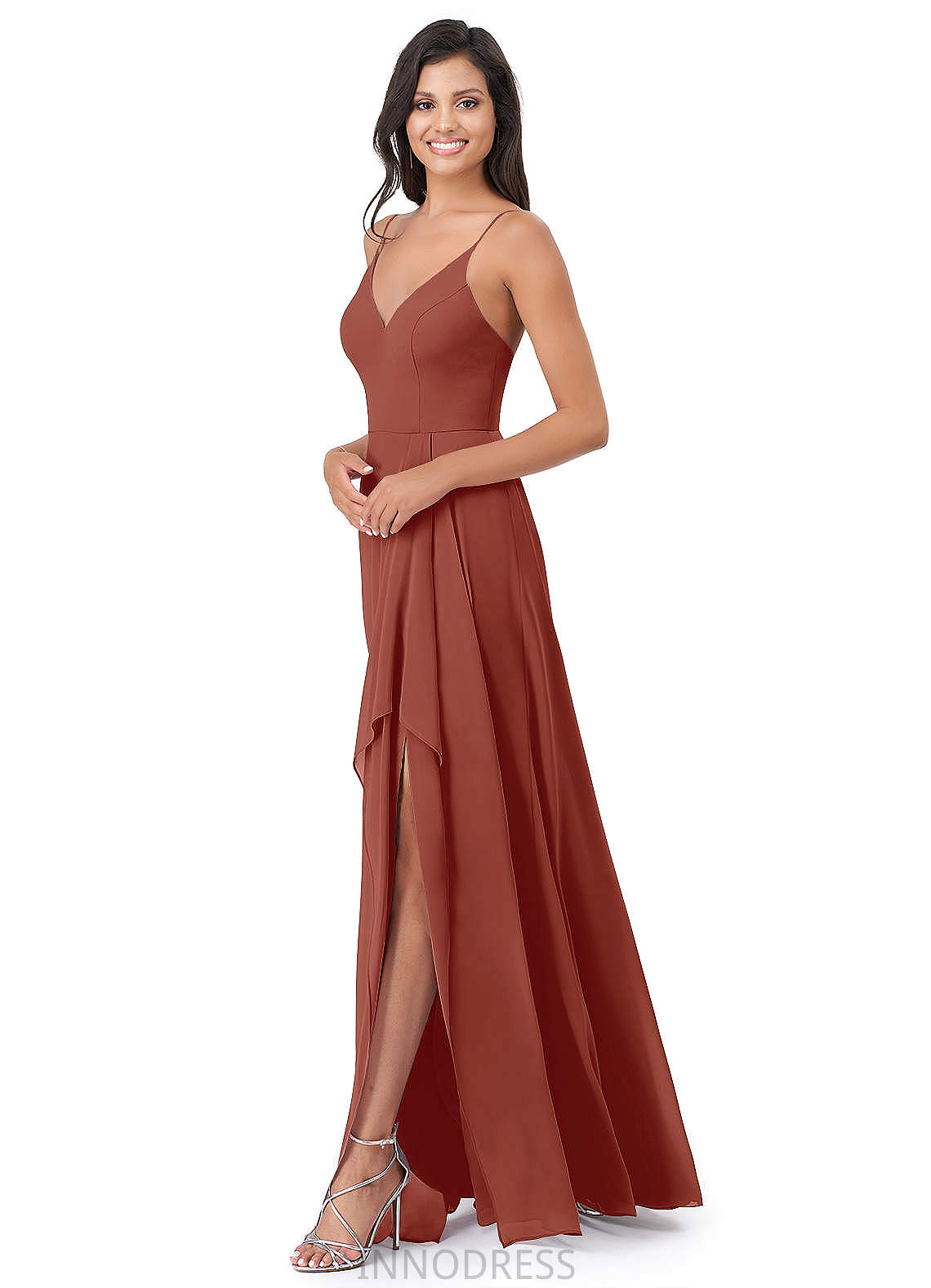 Camilla Sleeveless Natural Waist Halter A-Line/Princess Floor Length Bridesmaid Dresses