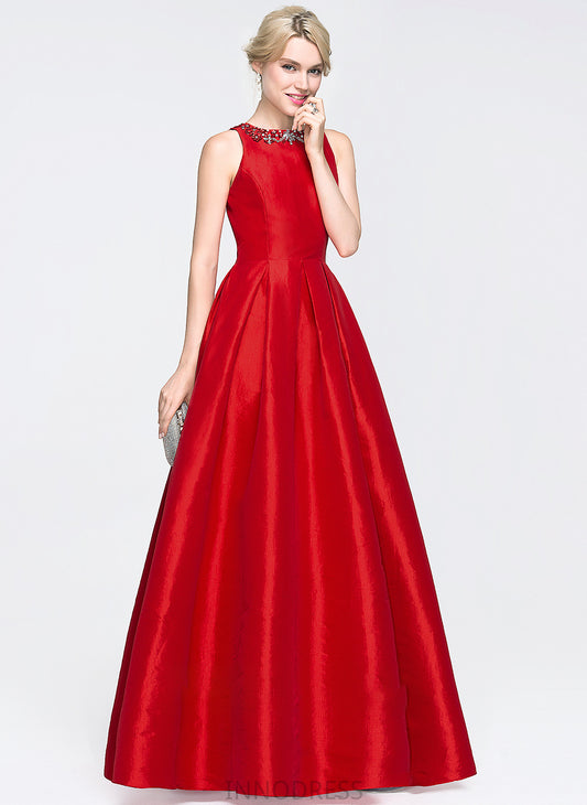 Prom Dresses Beading Taffeta Sequins Hayley Floor-Length Ball-Gown/Princess Neck With Scoop