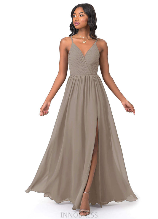 Layla A-Line/Princess Scoop Natural Waist Sleeveless Floor Length Bridesmaid Dresses