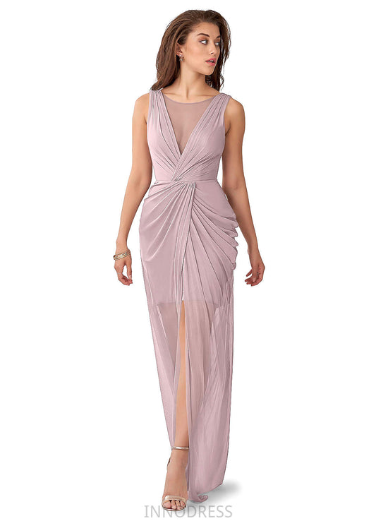 Camille Sleeveless A-Line/Princess Spaghetti Staps Floor Length Natural Waist Bridesmaid Dresses