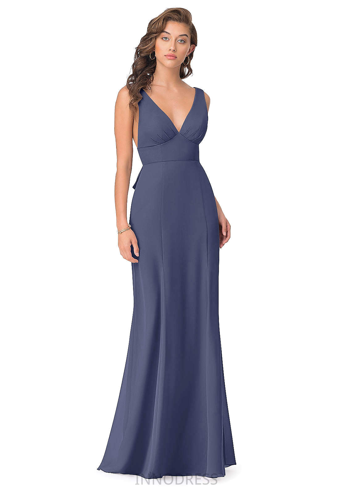 Sage Floor Length V-Neck Sleeveless Natural Waist A-Line/Princess Bridesmaid Dresses