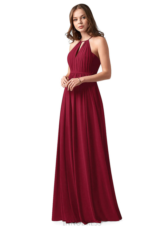 Iliana Natural Waist Floor Length Spaghetti Staps A-Line/Princess Sleeveless Bridesmaid Dresses