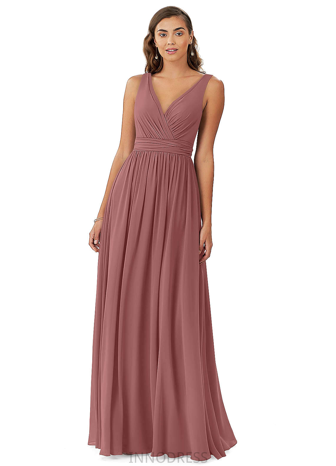 Cassie Sleeveless Natural Waist A-Line/Princess Scoop Floor Length Bridesmaid Dresses