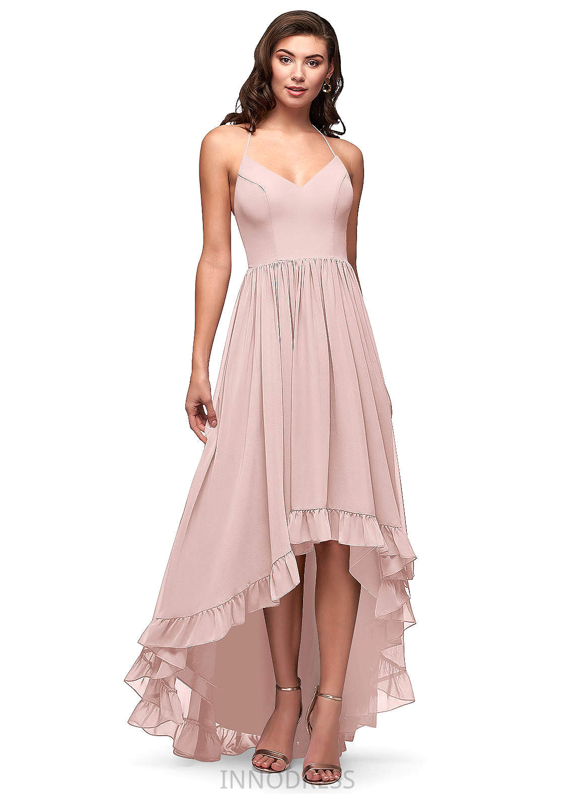 Madalyn Floor Length A-Line/Princess Natural Waist Short Sleeves Bridesmaid Dresses