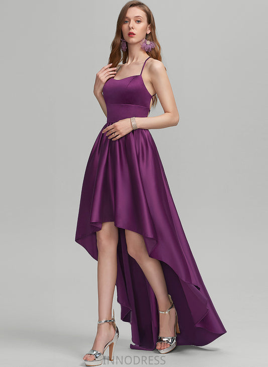 Prom Dresses Ball-Gown/Princess Simone Satin Square Asymmetrical Neckline