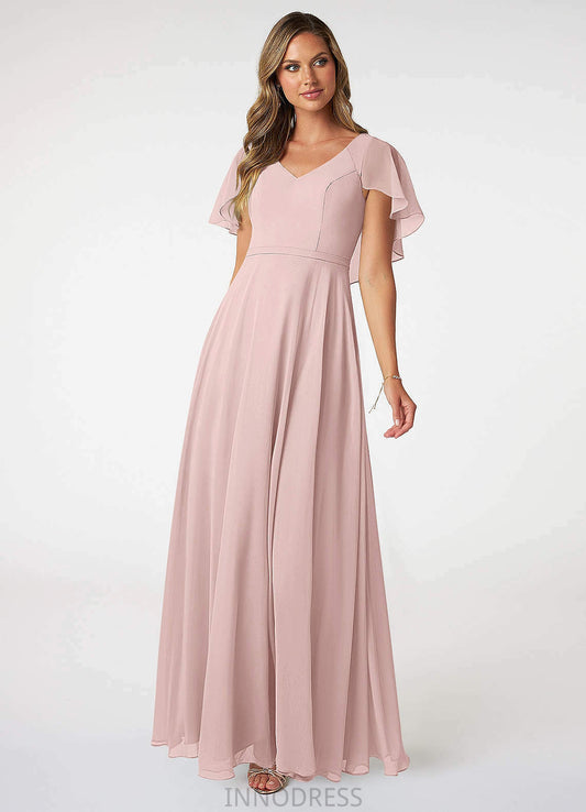 Eden Natural Waist A-Line/Princess Floor Length Sleeveless Spaghetti Staps Bridesmaid Dresses