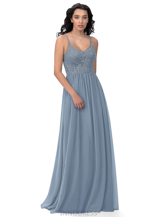 Elaina A-Line/Princess One Shoulder Sleeveless Natural Waist Floor Length Bridesmaid Dresses