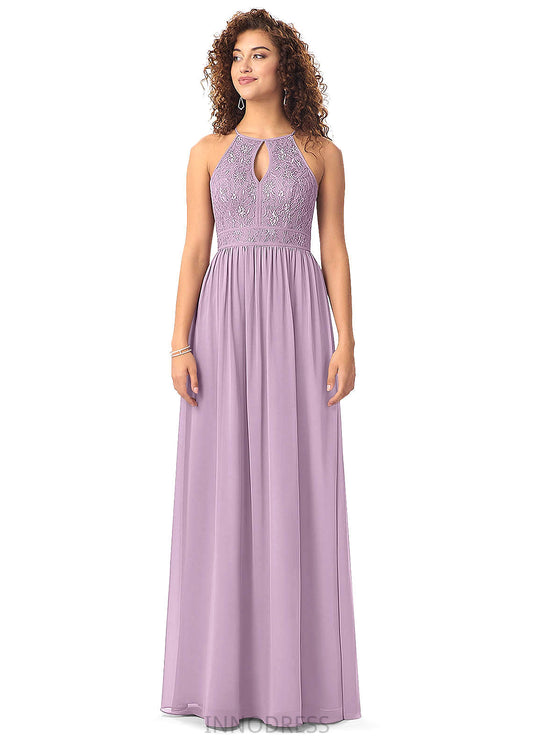 Carolyn Natural Waist Sleeveless Floor Length A-Line/Princess Spaghetti Staps Bridesmaid Dresses