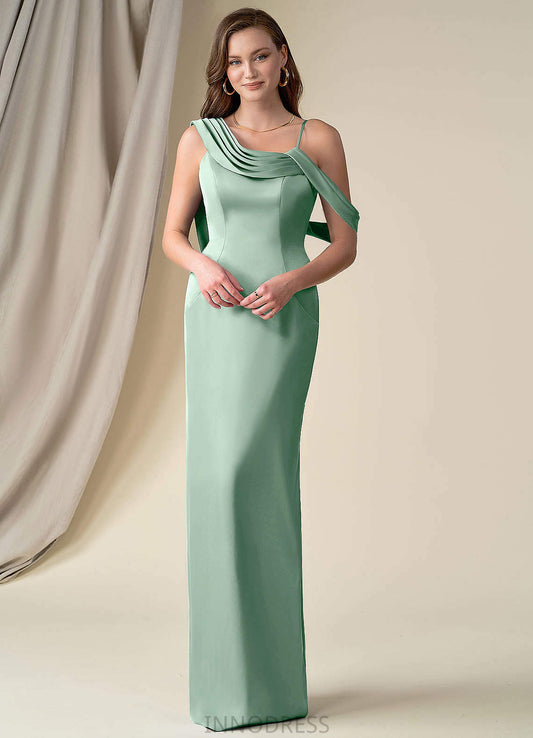 Emily Spaghetti Staps Natural Waist A-Line/Princess Floor Length Sleeveless Bridesmaid Dresses