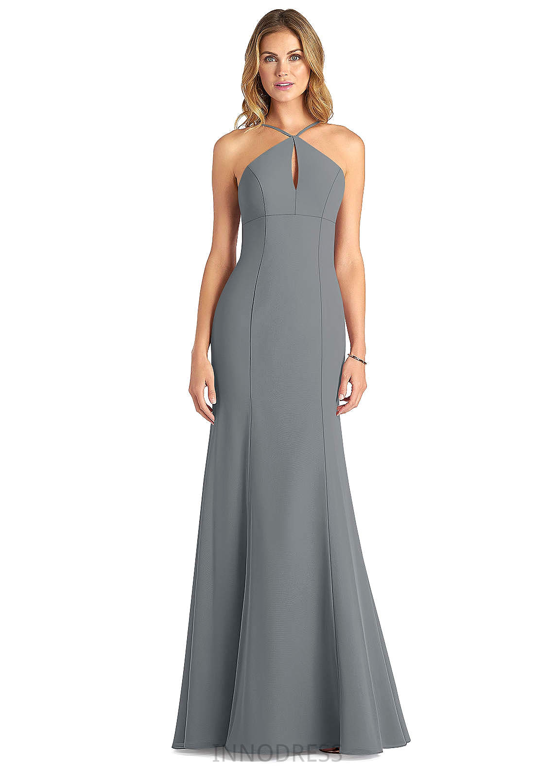 Maci Spaghetti Staps Floor Length A-Line/Princess Natural Waist Sleeveless Bridesmaid Dresses