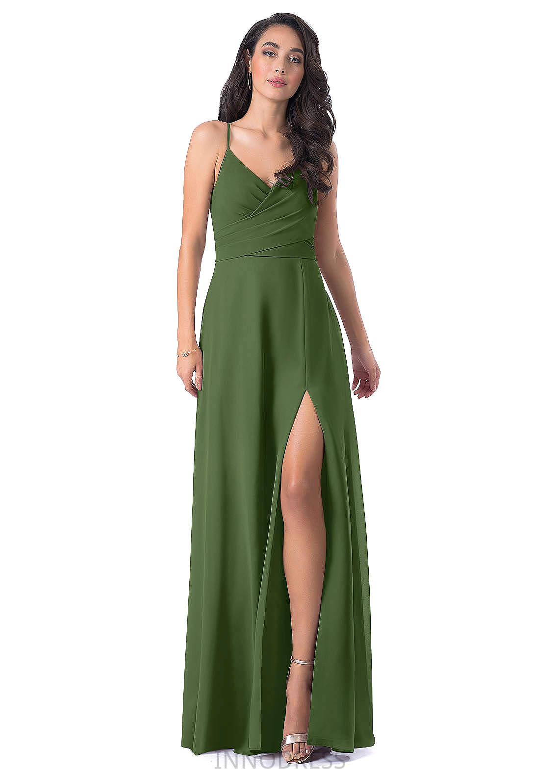 Susanna V-Neck Natural Waist Sleeveless Spaghetti Staps Floor Length Bridesmaid Dresses