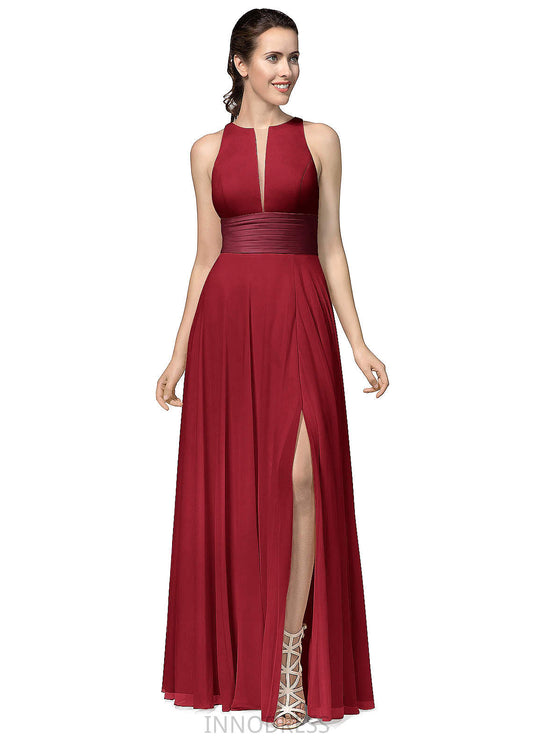 Sylvia Natural Waist Scoop Floor Length A-Line/Princess Sleeveless Bridesmaid Dresses