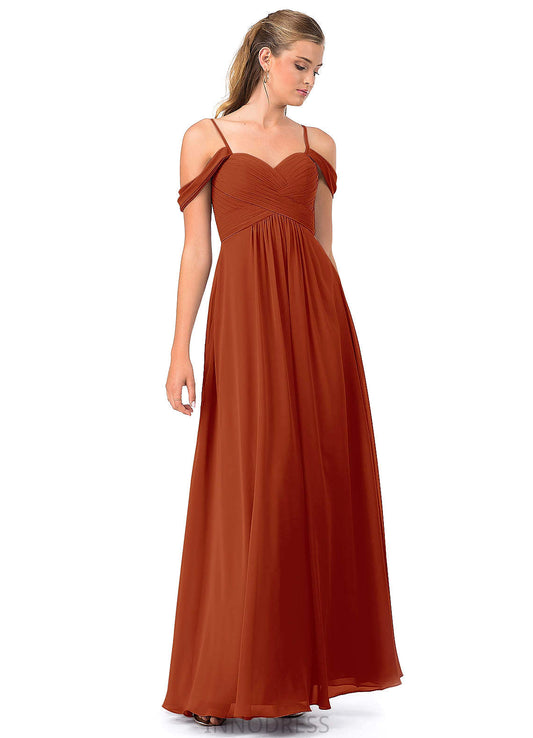 Mabel Natural Waist Sleeveless A-Line/Princess Floor Length Spaghetti Staps Bridesmaid Dresses