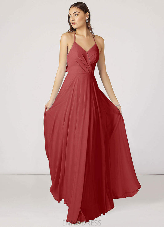 Annie Floor Length Sleeveless Natural Waist A-Line/Princess Straps Bridesmaid Dresses